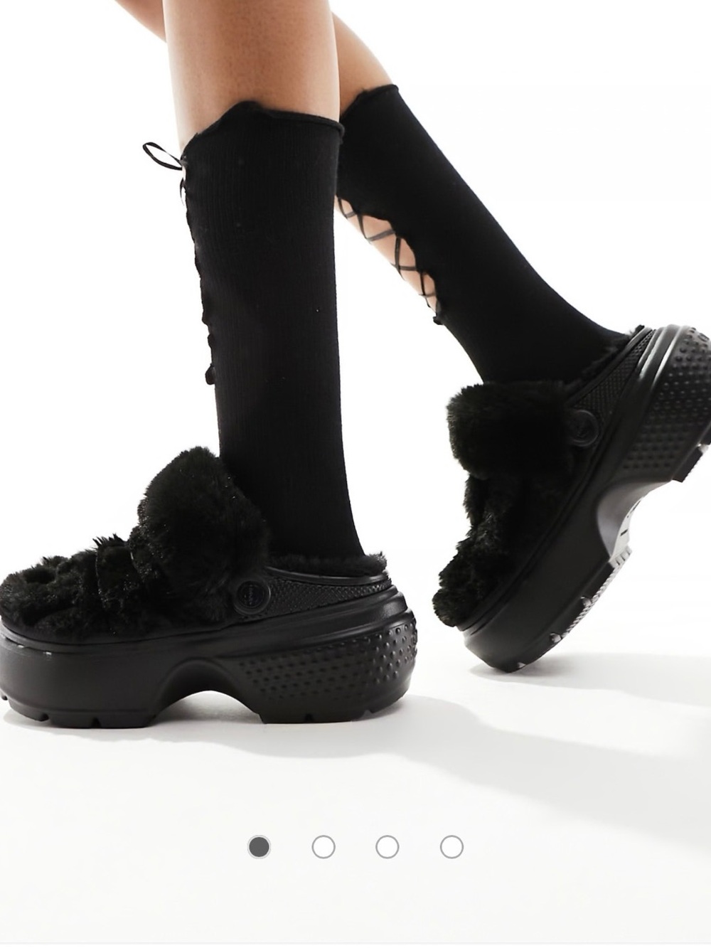 Crocs Stomp lined quilted clogs in black